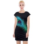 Shree Krishna, Feather, Lord, Rainbows Cap Sleeve Bodycon Dress