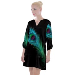 Open Neck Shift Dress 