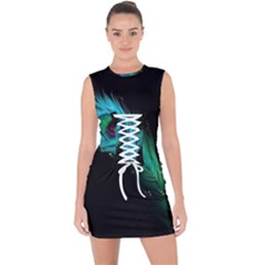 Lace Up Front Bodycon Dress 