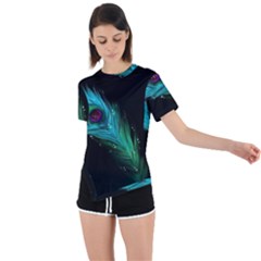 Asymmetrical Short Sleeve Sports T-Shirt 