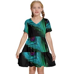 Kids  Short Sleeve Tiered Mini Dress 