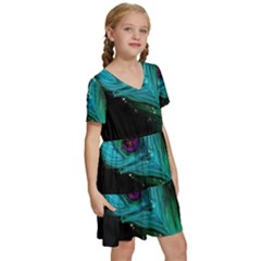 Kids  Short Sleeve Tiered Mini Dress 