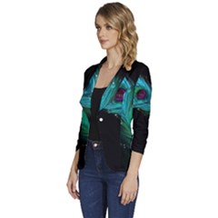 Women s One-Button 3/4 Sleeve Short Jacket 