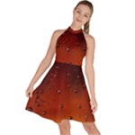 Water Drops, Lui, Amazing Sleeveless Halter Neck A-Line Dress