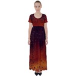 Water Drops, Lui, Amazing High Waist Short Sleeve Maxi Dress