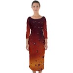 Water Drops, Lui, Amazing Quarter Sleeve Midi Bodycon Dress