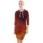 Water Drops, Lui, Amazing Quarter Sleeve Hood Bodycon Dress