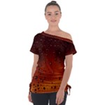 Water Drops, Lui, Amazing Off Shoulder Tie-Up T-Shirt