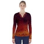 Water Drops, Lui, Amazing V-Neck Long Sleeve Top