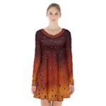 Water Drops, Lui, Amazing Long Sleeve Velvet V-neck Dress