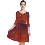 Water Drops, Lui, Amazing Quarter Sleeve Waist Band Dress