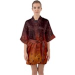 Water Drops, Lui, Amazing Half Sleeve Satin Kimono 