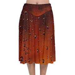 Velvet Flared Midi Skirt 