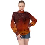 Water Drops, Lui, Amazing High Neck Long Sleeve Chiffon Top