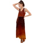 Water Drops, Lui, Amazing V-Neck Chiffon Maxi Dress