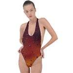 Water Drops, Lui, Amazing Backless Halter One Piece Swimsuit