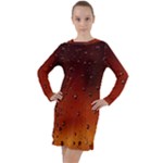 Water Drops, Lui, Amazing Long Sleeve Hoodie Dress