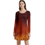 Water Drops, Lui, Amazing Long Sleeve Velour Skater Dress