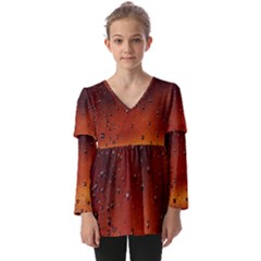 Kids  V Neck Casual Top 