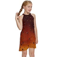 Kids  Halter Collar Waist Tie Chiffon Dress 