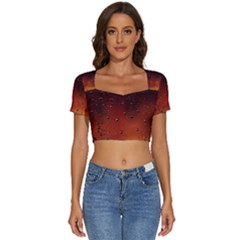 Short Sleeve Square Neckline Crop Top  