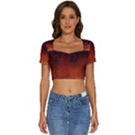 Water Drops, Lui, Amazing Short Sleeve Square Neckline Crop Top 