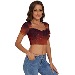 Short Sleeve Square Neckline Crop Top  