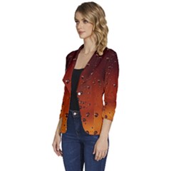 Women s One-Button 3/4 Sleeve Short Jacket 