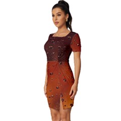 Fitted Knot Split End Bodycon Dress 