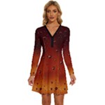 Water Drops, Lui, Amazing Long Sleeve Deep V Mini Dress 