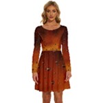 Water Drops, Lui, Amazing Long Sleeve Wide Neck Velvet Dress