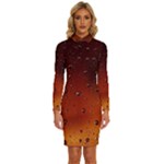 Water Drops, Lui, Amazing Long Sleeve Shirt Collar Bodycon Dress