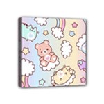 Usheen Carebears, Bears, Cat, Colorful, Cute, Pastel, Pattern Mini Canvas 4  x 4  (Stretched)