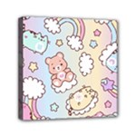 Usheen Carebears, Bears, Cat, Colorful, Cute, Pastel, Pattern Mini Canvas 6  x 6  (Stretched)