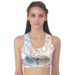 Usheen Carebears, Bears, Cat, Colorful, Cute, Pastel, Pattern Fitness Sports Bra