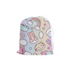 Usheen Carebears, Bears, Cat, Colorful, Cute, Pastel, Pattern Drawstring Pouch (Medium)