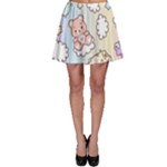 Usheen Carebears, Bears, Cat, Colorful, Cute, Pastel, Pattern Skater Skirt