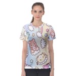 Usheen Carebears, Bears, Cat, Colorful, Cute, Pastel, Pattern Women s Sport Mesh T-Shirt