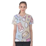 Usheen Carebears, Bears, Cat, Colorful, Cute, Pastel, Pattern Women s Cotton T-Shirt