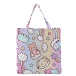 Usheen Carebears, Bears, Cat, Colorful, Cute, Pastel, Pattern Grocery Tote Bag