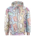 Usheen Carebears, Bears, Cat, Colorful, Cute, Pastel, Pattern Men s Zipper Hoodie