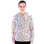 Usheen Carebears, Bears, Cat, Colorful, Cute, Pastel, Pattern Women s Zipper Hoodie