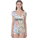 Usheen Carebears, Bears, Cat, Colorful, Cute, Pastel, Pattern Boyleg Leotard 