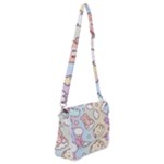 Usheen Carebears, Bears, Cat, Colorful, Cute, Pastel, Pattern Shoulder Bag with Back Zipper