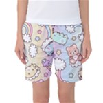 Usheen Carebears, Bears, Cat, Colorful, Cute, Pastel, Pattern Women s Basketball Shorts