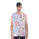 Usheen Carebears, Bears, Cat, Colorful, Cute, Pastel, Pattern Men s Basketball Tank Top