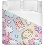 Usheen Carebears, Bears, Cat, Colorful, Cute, Pastel, Pattern Duvet Cover (King Size)