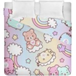 Usheen Carebears, Bears, Cat, Colorful, Cute, Pastel, Pattern Duvet Cover Double Side (King Size)