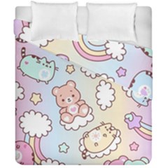 Usheen Carebears, Bears, Cat, Colorful, Cute, Pastel, Pattern Duvet Cover Double Side (California King Size) from ArtsNow.com