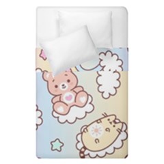 Usheen Carebears, Bears, Cat, Colorful, Cute, Pastel, Pattern Duvet Cover Double Side (Single Size) from ArtsNow.com